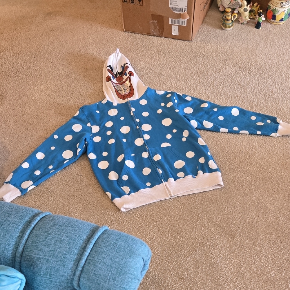 Virus Blue and White Graphic Hoodie